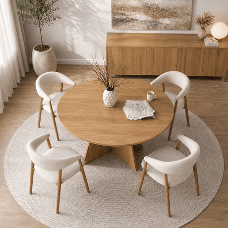 Spisebord rund Eg melamin - 120 cm - Mary