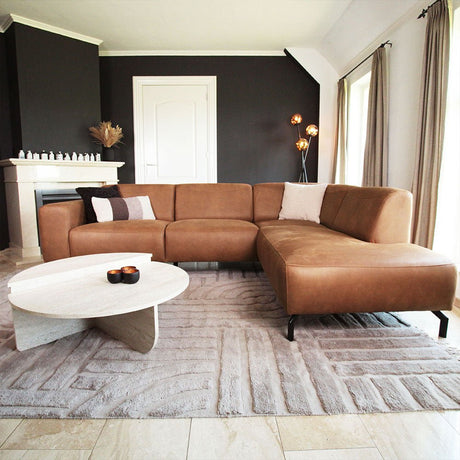 Hjørne sofa barin cognac mikrofiber højre