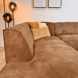Industriel hjørnesofa cognac eco-læder Brisbane - venstre 
