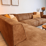 Industriel hjørnesofa cognac eco-læder Brisbane - venstre 