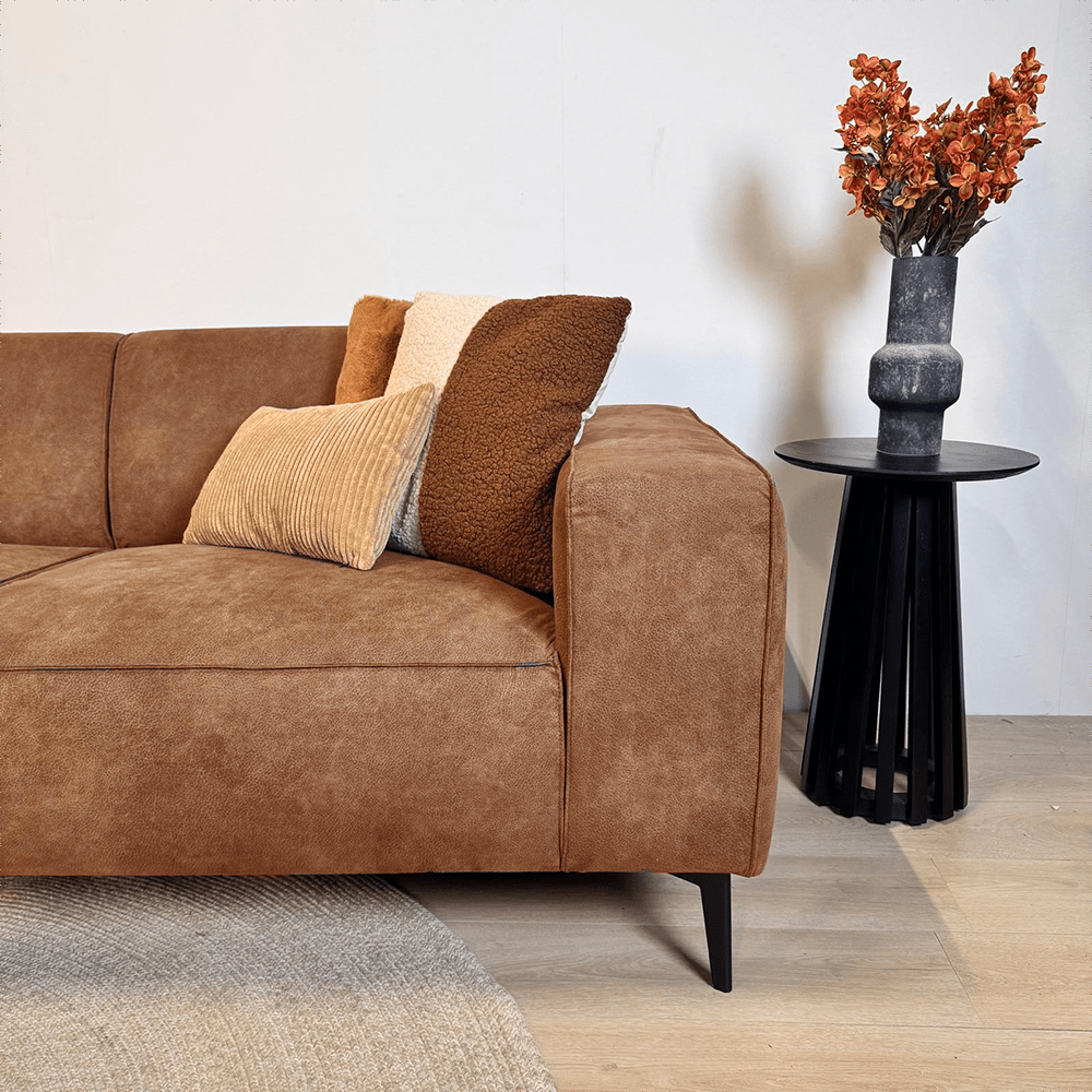 Industriel hjørnesofa cognac eco-læder Brisbane - venstre 