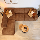 Industriel hjørnesofa cognac eco-læder Brisbane - venstre 