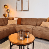 Industriel hjørnesofa cognac eco-læder Brisbane - venstre 