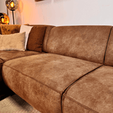 Industriel hjørnesofa cognac eco-læder Brisbane - venstre 