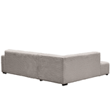 Hjørnesofa beige super blødt ribstof Gavi - venstre 