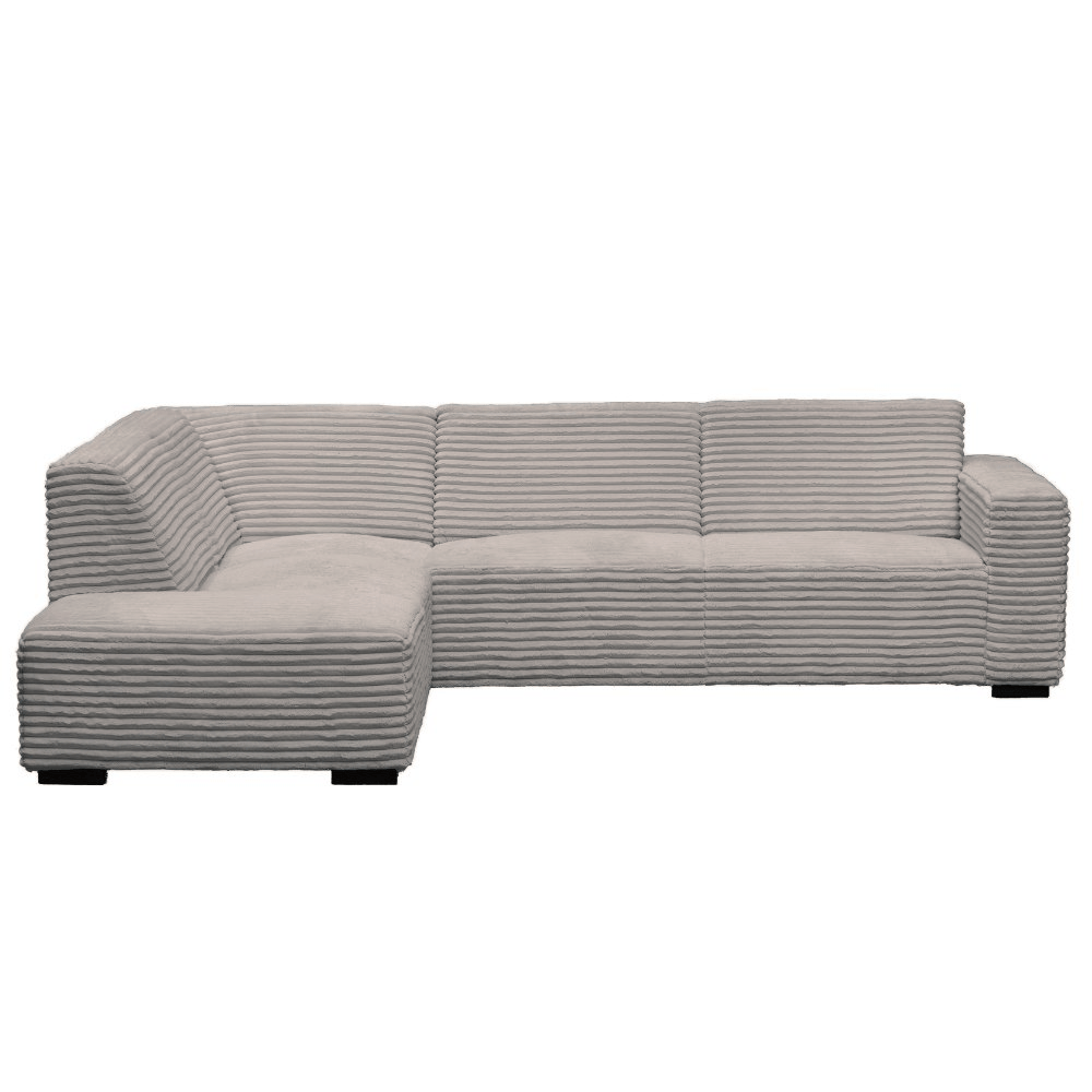 Hjørnesofa beige super blødt ribstof Gavi - venstre 