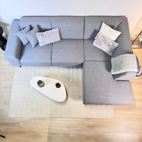 Hjørnesofa Moby Højre Lys Grå - 2,5-sæders + Chaise Longue 