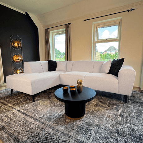 Hjørnesofa Moby Venstre Beige - Chaise Longue + 2,5-sæders 