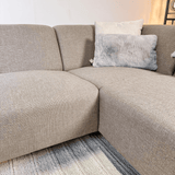 Hjørnesofa med kompakt lounge beige genbrugt stof Moby - højre 