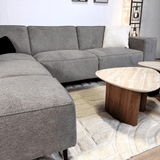 Hjørnesofa Ravi – Chenille Meleret Taupe – Højre 