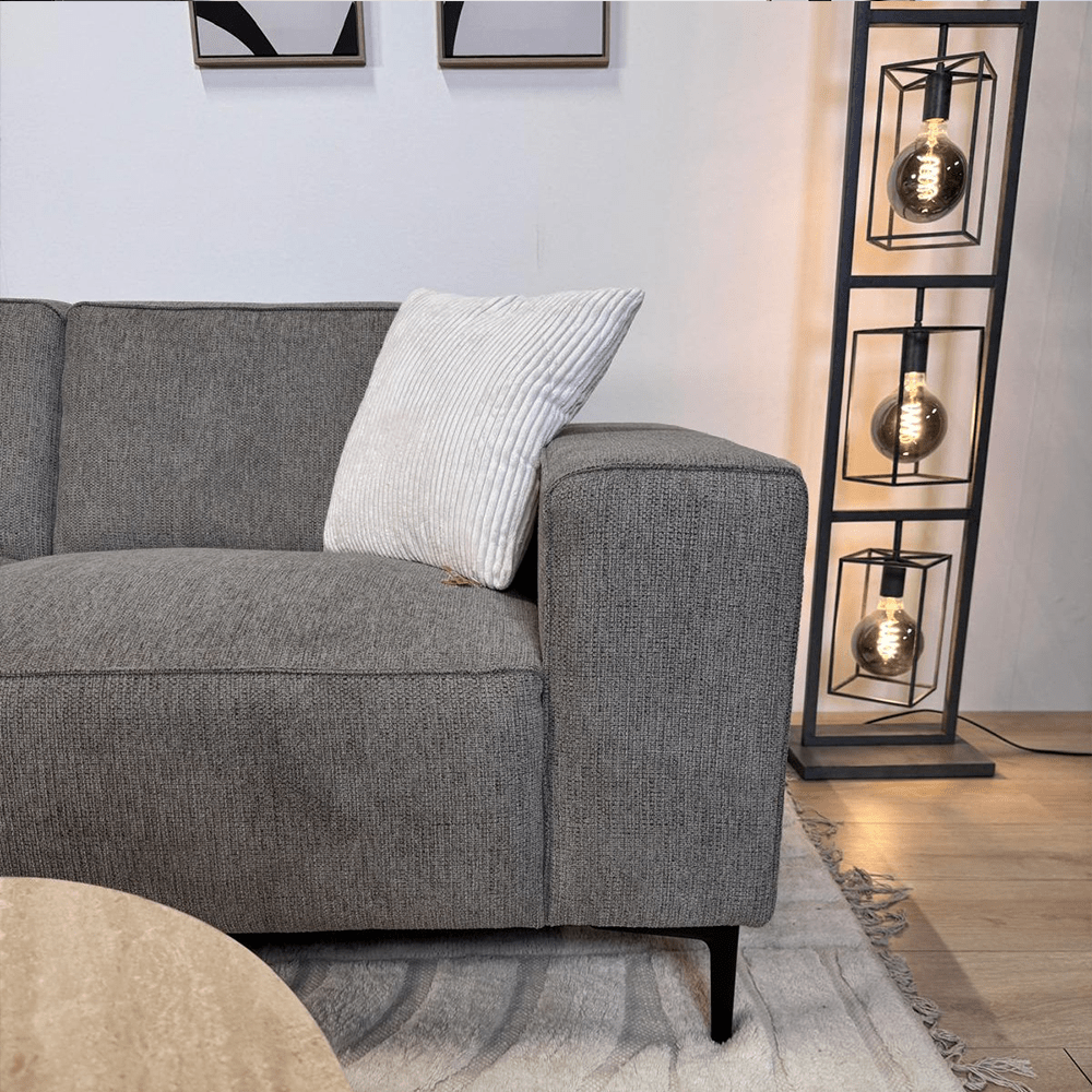 Hjørnesofa Ravi – Chenille Meleret Taupe – Højre 