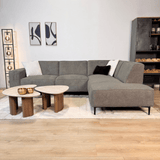 Hjørnesofa Ravi – Chenille Meleret Taupe – Højre 
