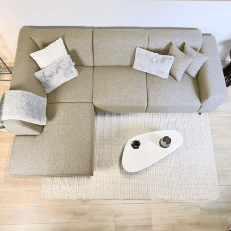 Hjørnesofa Moby Venstre Beige - Chaise Longue + 2,5-sæders 