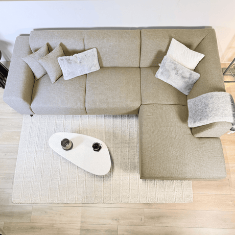Hjørnesofa Moby Højre Beige - 2,5-sæders + Chaise Longue 