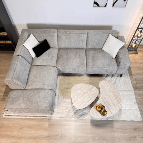 Hjørne sofa ravi taupe tilbage