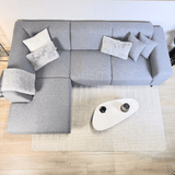 Hjørnesofa med kompakt lounge gråblå genbrugsmateriale Moby - venstre 