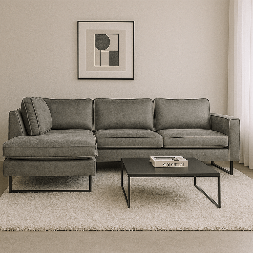 Hjørne sofa tulin grå mikrofiber tilbage