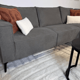 Hjørnesofa Yara med chaiselong chenille antracit - højre 