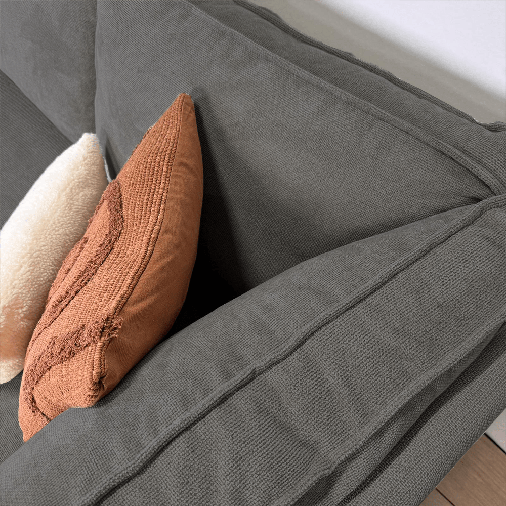 Hjørnesofa Yara med chaiselong chenille antracit - højre 