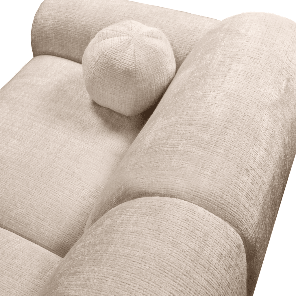 Hoekbank  beige chenille stof - 292x169 cm - Shane - links