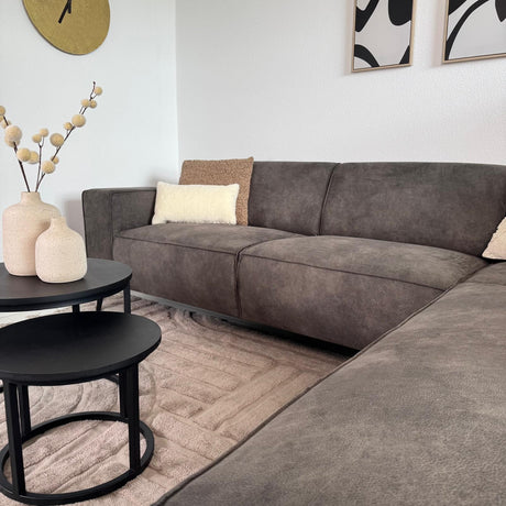 Industrial Corner Sofa Brisbane Anthracite Right Leather