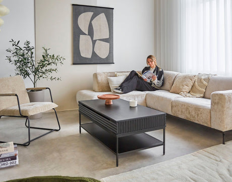 Hjørne sofa chloe beige venstre
