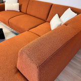 Hjørnesofa terrakotta bouclé stof Maël - højre 