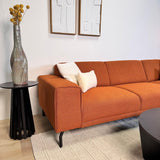 Hjørnesofa terrakotta bouclé stof Maël - højre 