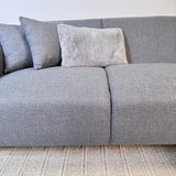 Hjørnesofa med kompakt lounge gråblå genbrugsmateriale Moby - venstre 