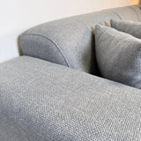 Hjørnesofa med kompakt lounge gråblå genbrugstøj Moby - højre 