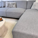 Hjørnesofa med kompakt lounge gråblå genbrugstøj Moby - højre 