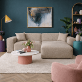 Hoekbank beige chenille Wayne 264 cm - hoek links en rechts monteerbaar