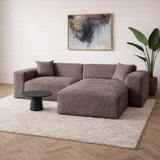 Banken - Hoekbank taupe chenille Wayne 264 cm - hoek links en rechts monteerbaar - Dimehouse