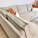Hjørnesofa Yara med chaiselong chenille beige -venstre 
