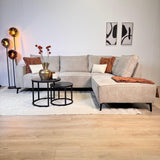Hjørnesofa Yara med chaiselong chenille beige - højre 