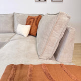 Hjørnesofa Yara med chaiselong chenille beige - højre 