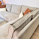Hjørnesofa Yara med chaiselong chenille beige - højre 