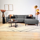Hjørnesofa med kompakt lounge antracit mikrofiber Davidson - højre 
