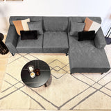 Hjørnesofa med kompakt lounge antracit mikrofiber Davidson - højre 