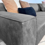 Hjørnesofa med kompakt lounge antracit mikrofiber Davidson - højre 