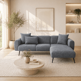 Banken - Hoekbank antraciet stof - Hoge slanke poten - massief binnenwerk - 252 x 155 cm - Side - Dimehouse