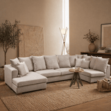 Banken - Hoekbank beige U - opstelling - polyester - 380 cm - Colorado - Dimehouse