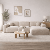 Hoekbank beige chenille stof - 292x169 cm - Shane - rechts