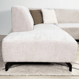 Hjørnesofa med chaiselong beige chenille stof Manon - venstre 