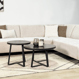 Hjørnesofa med chaise longue beige chenille stof Manon - højre 