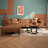 Industriel hjørnesofa cognac eco-læder Brisbane - venstre 