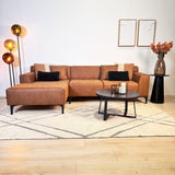 Hjørnesofa Davidson Mikrofiber Cognac med kompakt lounge - Venstre 
