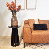 Hjørnesofa Davidson Mikrofiber Cognac med kompakt lounge - Højre 