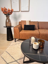 Hjørnesofa Davidson Mikrofiber Cognac med kompakt lounge - Højre 