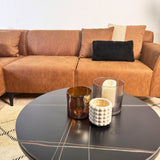 Hjørnesofa Davidson Mikrofiber Cognac med kompakt lounge - Venstre 